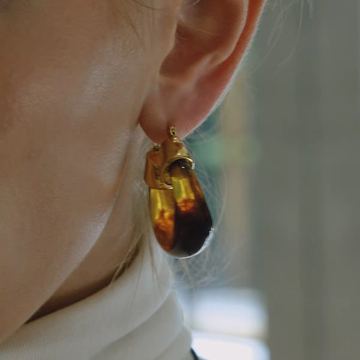 Earrings Ambra in Brown