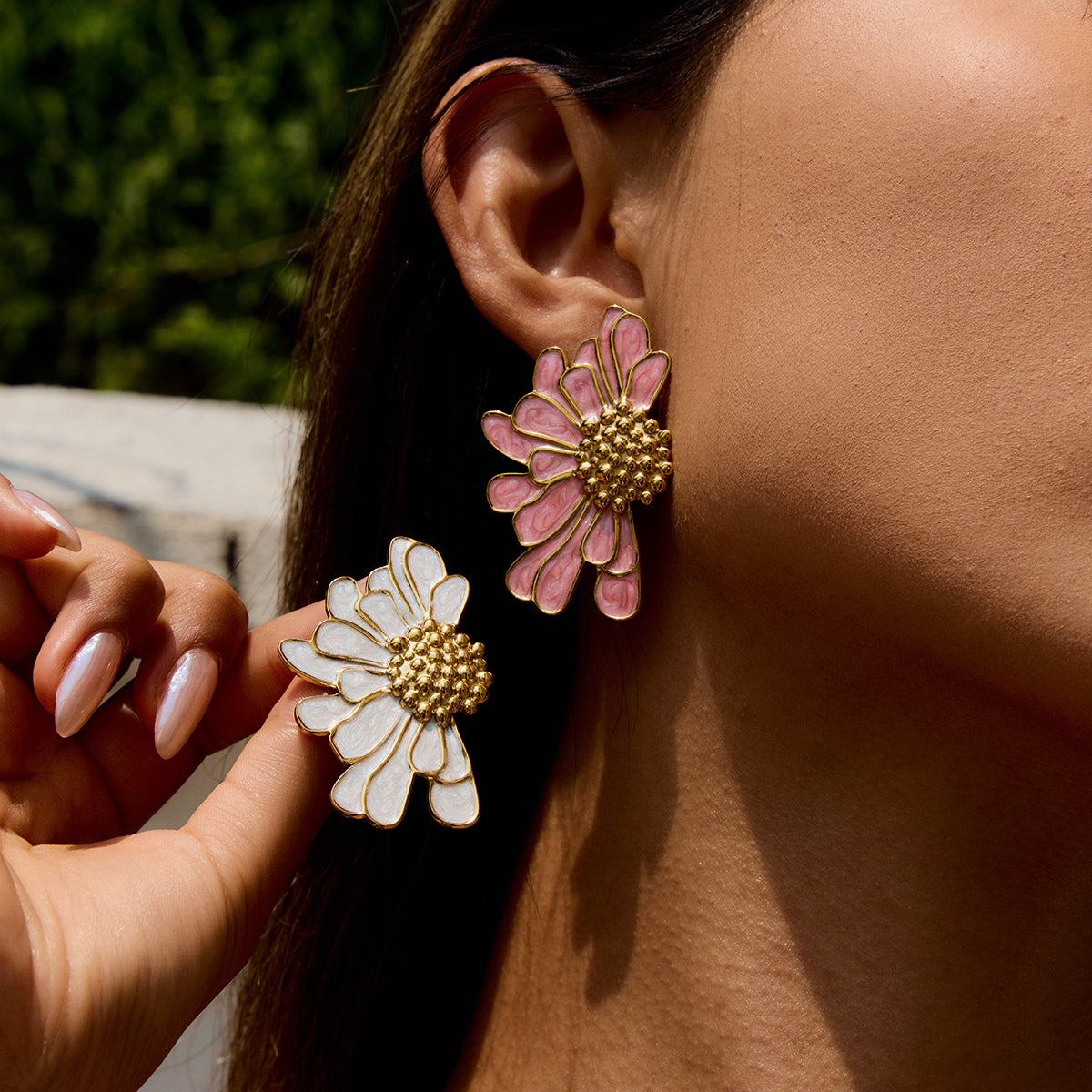 Earrings Blossom in Pink Gold