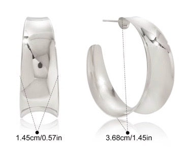 Earrings Hoops Linda in Silver