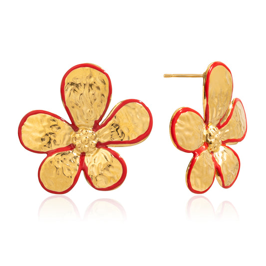 Earrings Gumamela in Gold