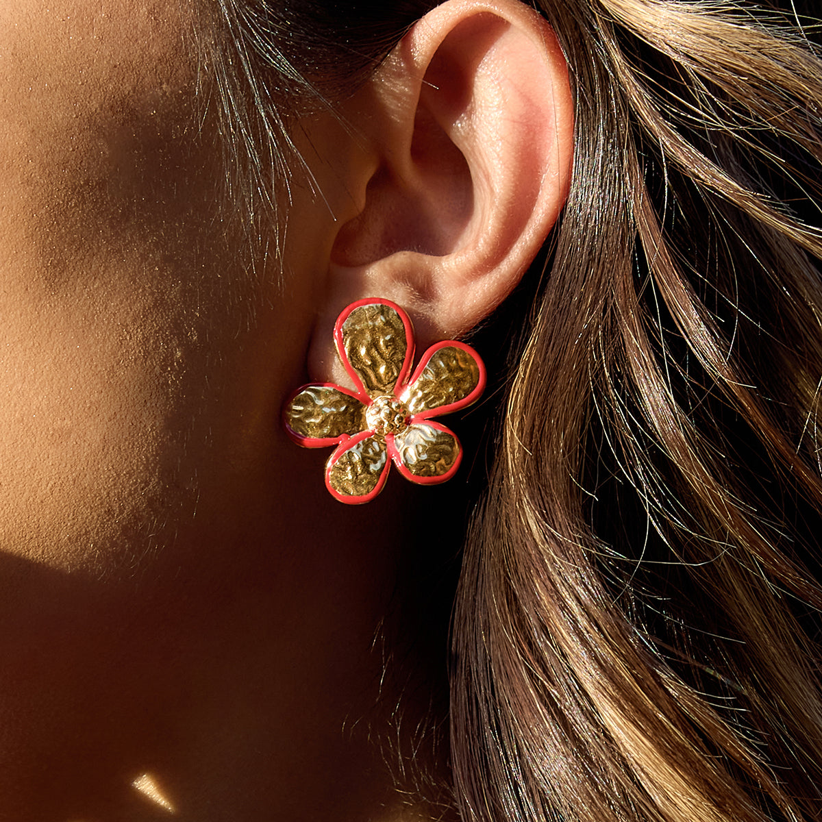 Earrings Gumamela in Gold