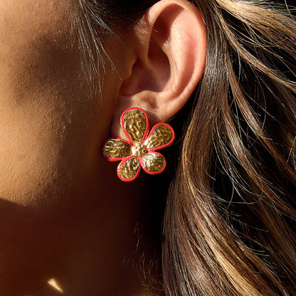Earrings Gumamela in Gold