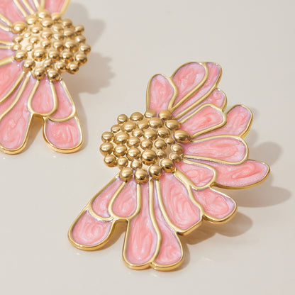 Earrings Blossom in Pink Gold