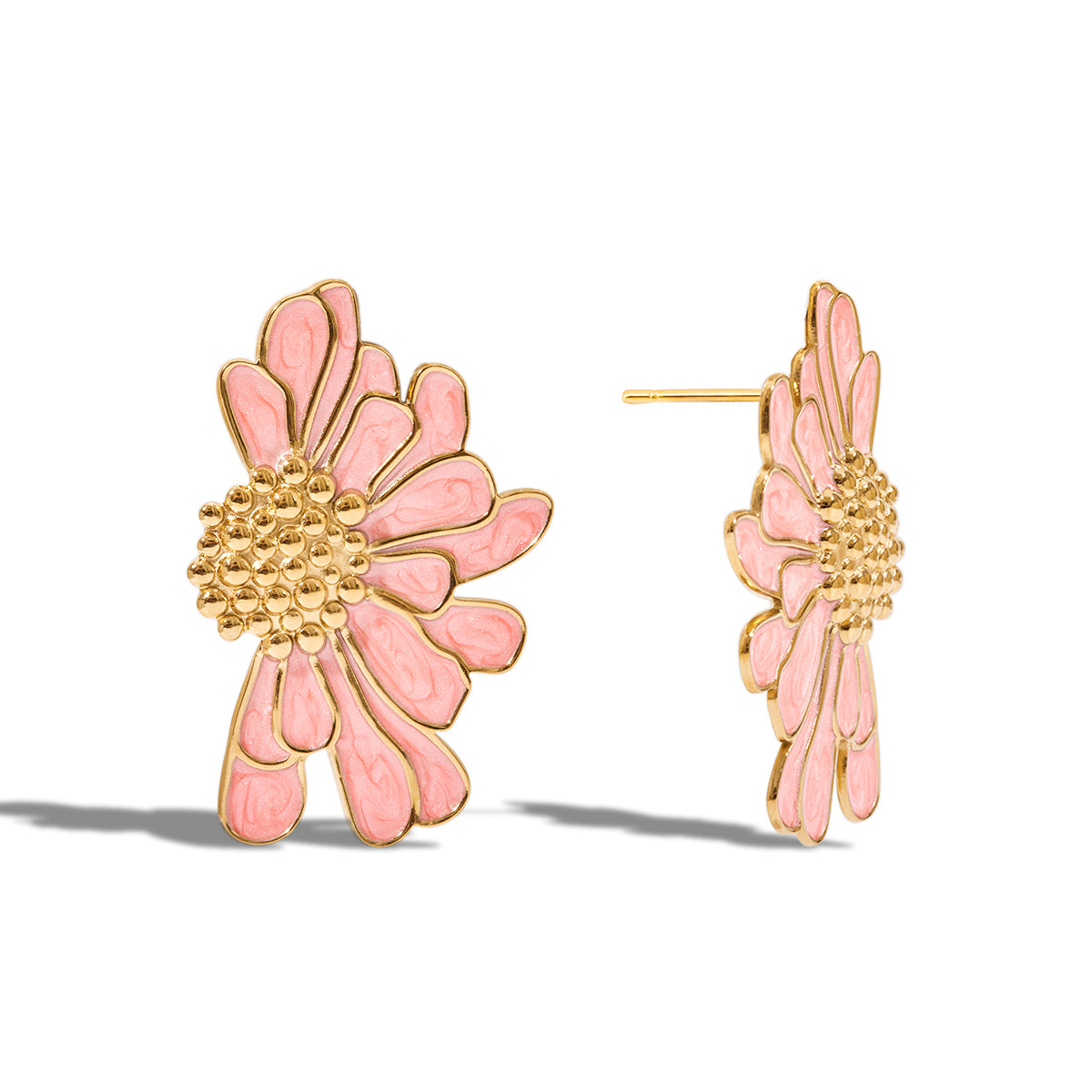 Earrings Blossom in Pink Gold