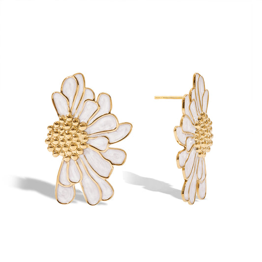 Earrings Blossom in White Gold