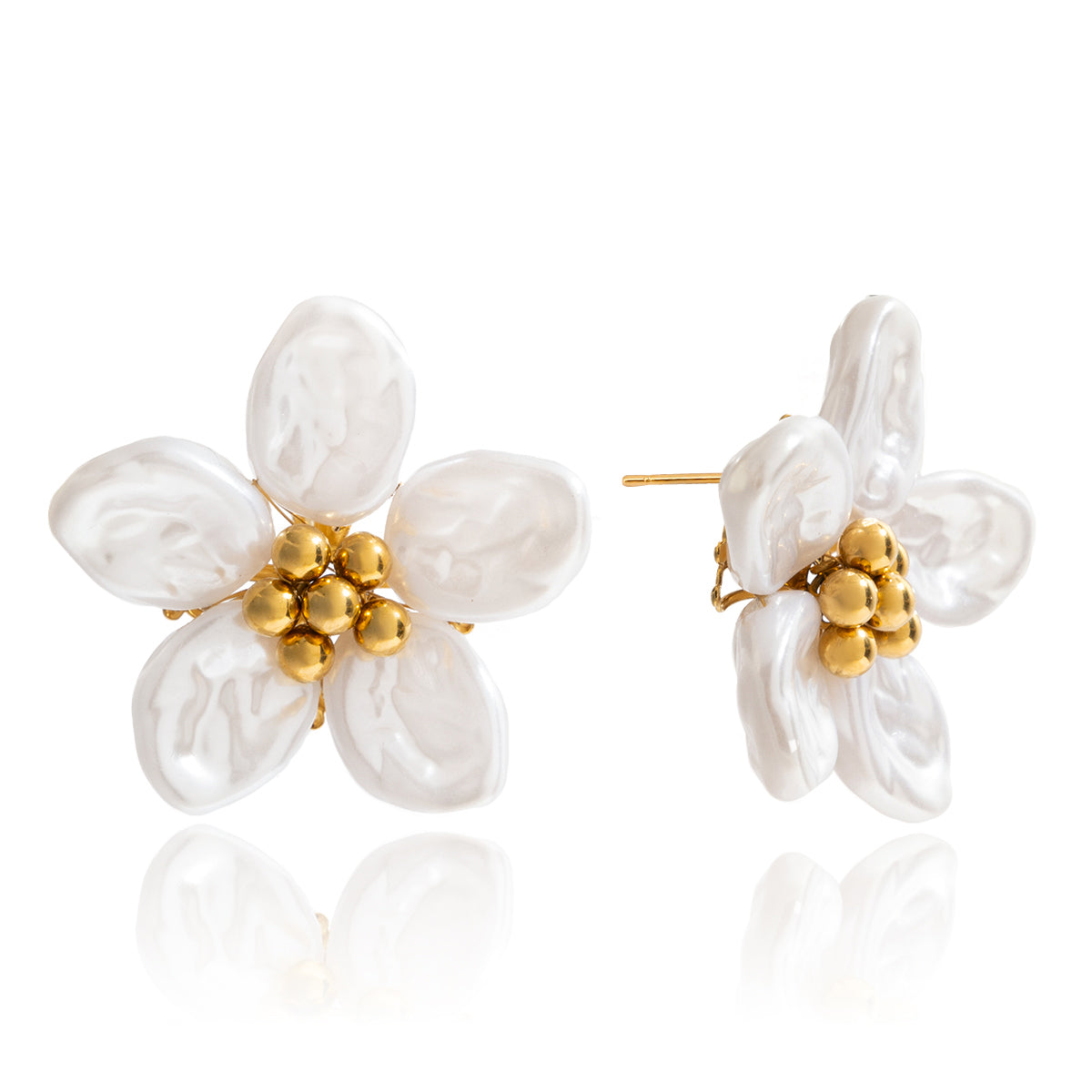 Earrings Sampaguita in Gold