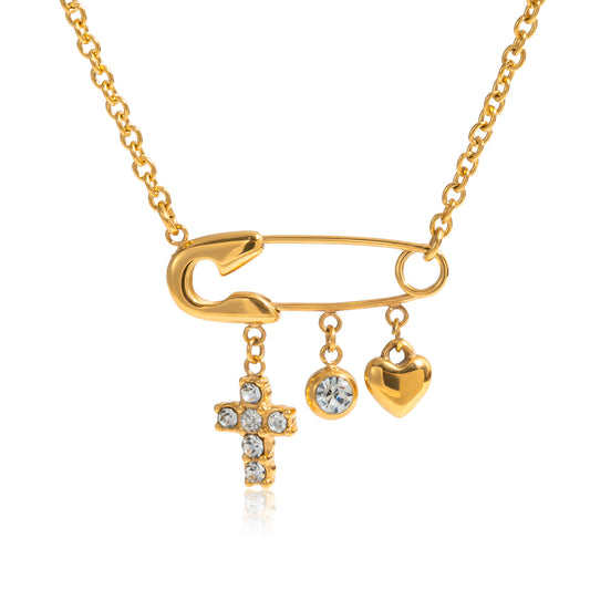 Necklace Chain Cross in Gold