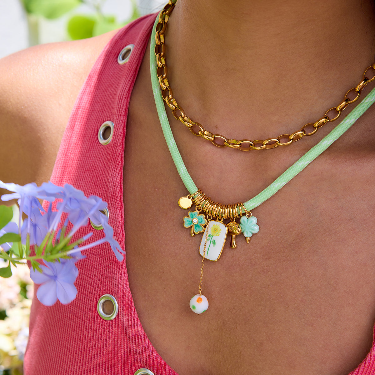 Necklace Isla in Green