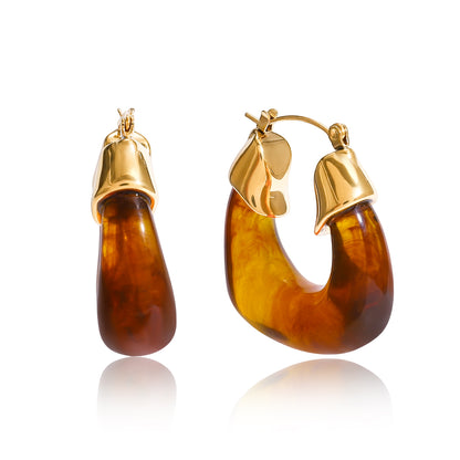 Earrings Ambra in Brown