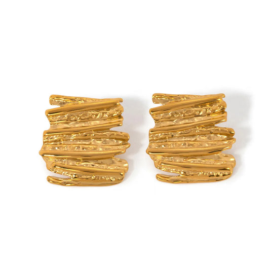 Earrings "Wood" in Gold
