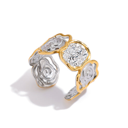Ring Flower in Silver Gold